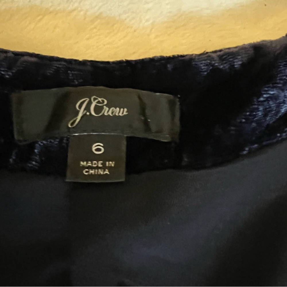 J Crew Velvet Wrap Dress Navy Size 6 - Picture 4 of 4